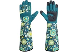 HODUP Gardening Gloves for Women,Long Floral Print Garden Rose Cactus Pruning Thorn-Proof Breathable Work Gloves with Touch Screen (Medium, Dandelions)