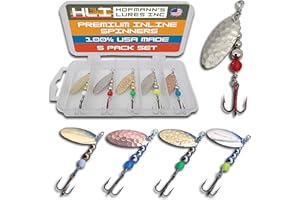 HOFMANN'S LURES INC. Hipster Pro Pack Rooster Tail Fishing Lures - Proven Inline Spinner Baits, Premium Trout Spinners for Trout and Salmon River Fishing, 100% USA Made by Hofmann's Lures