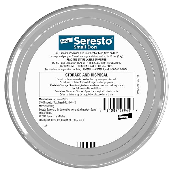 SERESTO SMALL DOG VET-RECOMMENDED FLEA & TICK TREATMENT & PREVENTION COLLAR FOR DOGS UNDER 18 LBS. | 2 PACK