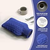 Samply Hot Water Bottle 2L with Knitted Cover Navy Blue view 5