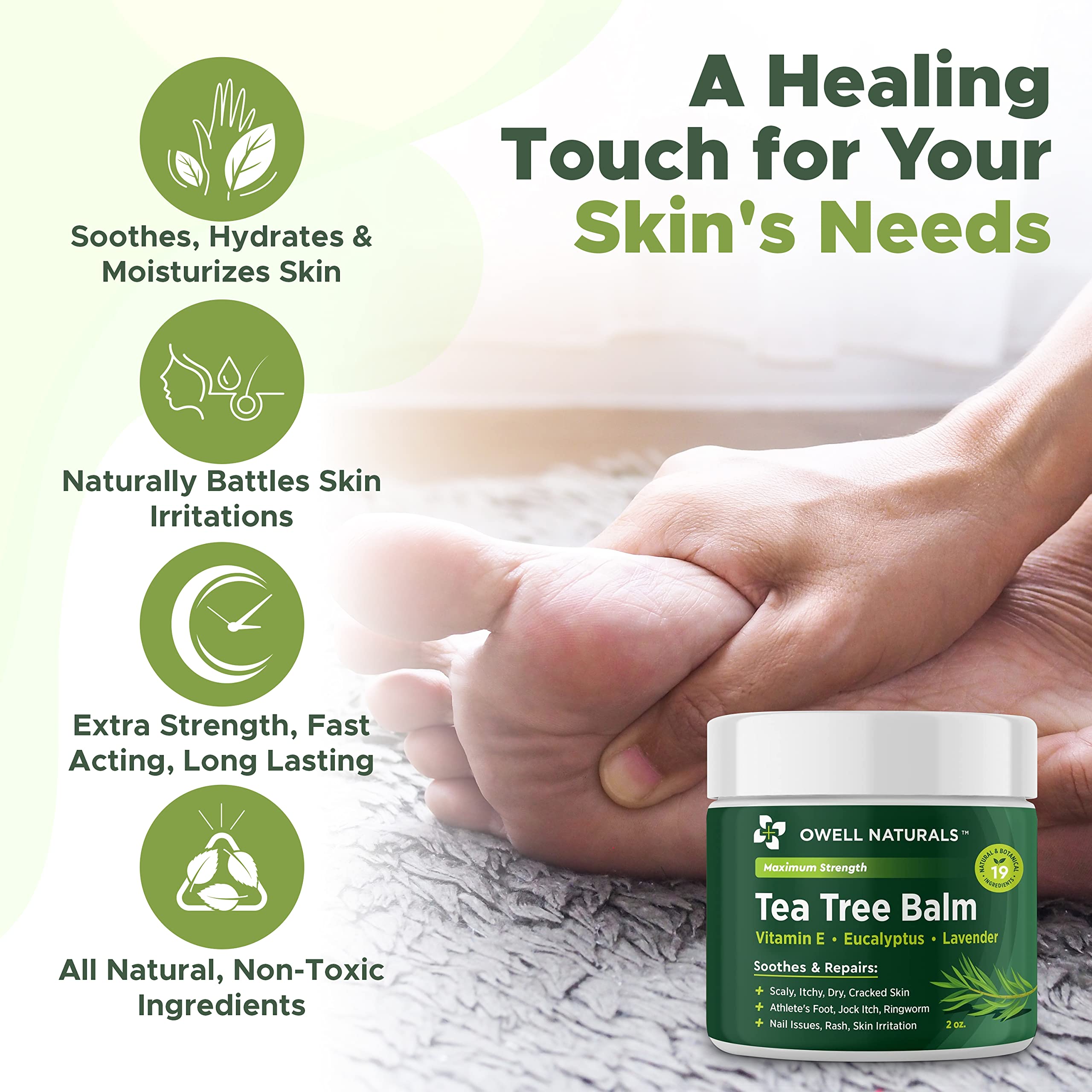 Foot Rash Cream Mua OWELL NATURALS Tea Tree Antifungal Balm – Soothing & Fast-Acting ...