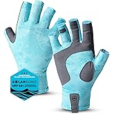 Tough Outdoors UV Fishing Gloves - Fingerless Grip for Kayak Gloves - UPF 50+ Sun Protection - Fishing Accessories