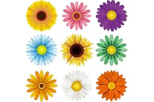 OSNIE 45Pcs Summer Daisy Sunflower Cutouts Creative Springtime Flowers Wall Decals Bulletin Board Sets Gerbera Daisy Wall Décor for Classroom School Office Birthday Party Baby Shower 5.1 x 5.1 Inches