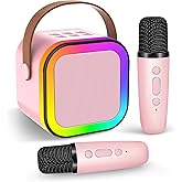 Kussla Mini Karaoke Machine for Kids Adults, Portable Bluetooth Speaker with 2 Wireless Microphones, Karaoke Kids Toys Christmas Birthday Gifts Ideas for 4-12 Years Old Girls Toys