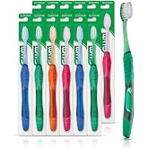 GUM Deep Clean Technique Soft Toothbrush, Compact Head, 1 Count (12 Pack) | Ultra-Fine tapered bristles to reach below the gumline, Quad-Grip ergonomic handle, Gentle on gums, Replace every 3 months