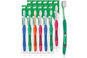 GUM Technique Deep Clean Toothbrush - Compact Soft - Soft Toothbrushes for Adults with Sensitive Gums - Extra Fine Bristles, 1ct (12pk)