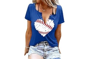QAUN Baseball Shirt Women: Game Day Shirts Baseball V Neck Tshirt Gameday T Shirt Baseball Short Sleeve Tops