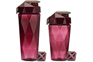 Keelo Bottle Classic 28 oz & 20 oz Blender Shaker Bottle | Protein Shaker Bottle with Diamond Agitator | Shaker Cup with Carrying Handle and Dishwasher Safe | 2-Pack Maroon 20oz & 28oz