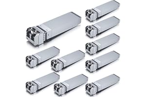 10Gtek 10GBase-SR SFP+ Transceiver, 10G 850nm MMF, up to 300 Meters, Compatible with Cisco SFP-10G-SR, Ubiquiti UF-MM-10G, Mi