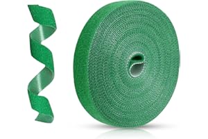 JIUZI Green Plant Tape - Reusable Garden Tape for Outdoor Plants, Adjustable Plant Supports for Climbing Plants, Strong-Grip Plant Ties for Healthy Growth (16.4 ft x 0.6 inch, Green)