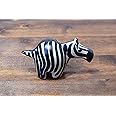 Tembo Crafts Africa - Soapstone Zebra - Handmade in Kenya - Figurine Sculpture - 2 Inches Height x 3 Inches Long, White, SS6