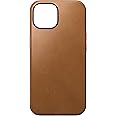 NOMAD Modern Leather Case | for iPhone 15 | Protective Case Made of Polycarbonate Genuine Leather | MagSafe Compatible | English Tan