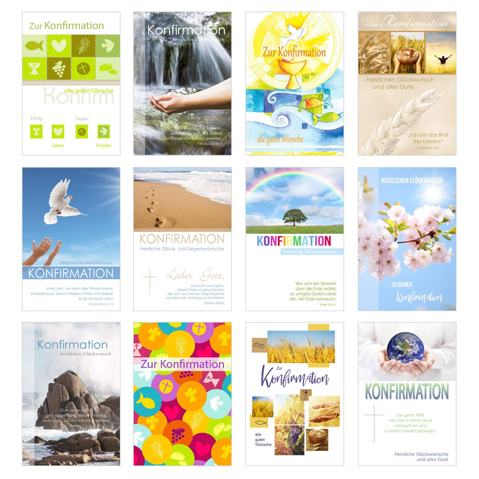 Set of 24 Confirmation Cards with Envelope, Confirmation Card, Set of Cards (Folding Cards with Envelope)