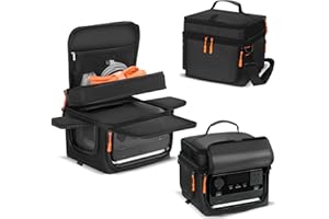 Speqerk Travel Carrying Case Bag Compatible with ECOFLOW River 3 Plus, Carrying Bag with Pocket for Accessories, Side Zipper, Portable Power Station Storage Bag for Outside Travel Camping