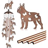 Boston Terrier Wind Chimes, Boston Terrier Gifts for Dog Lovers Women Men, Dog Metal Windchimes, Outdoor Memorial Housewarming Birthday Gifts, Patio Décor