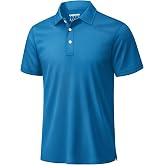 TACVASEN Mens Polo Shirt Short Sleeve Dry Fit Golf Collar Shirt Work Shirt | Performance moisture wicking,breathable,lightweight | Sunglass loop,tagless | Athletic,uniform