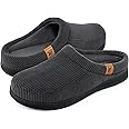 VeraCosy Men's Moccasin Slippers Comfy Soft Durable Slip-on Indoor Memory Foam House Shoes