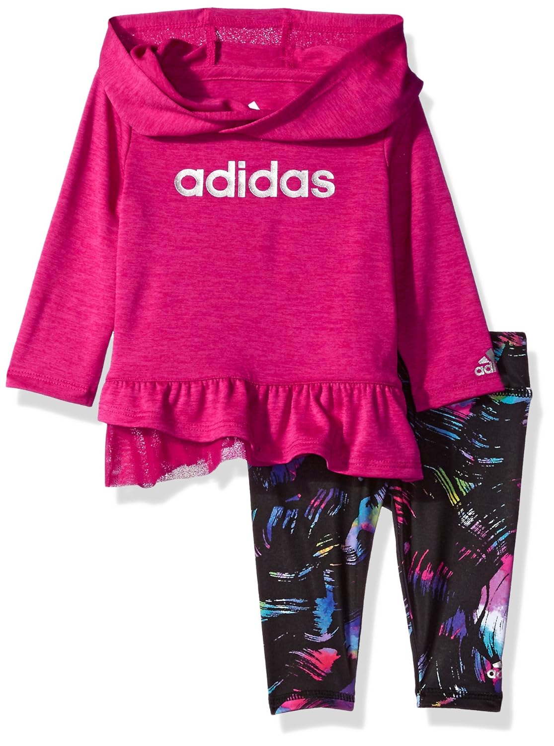 Adidas Baby Girls' Neon Melange Hooded Set Clothing