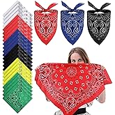 Cutecrop 24 Pcs Extra Large Paisley Bandana 27 x 27 Inch Jumbo Paisley Printed Bandanas Oversized Cowboy Scarf for Men Women