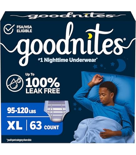 Amazon.com: Goodnites Girls' Nighttime Bedwetting Underwear, Size