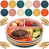 LDXDRU 12Pcs Portion Control Plate, Divided Plates For Adults, 9 inch Divided Plate, Unbreakable Divided Dinner Plates, Reusable Diet Plate, BPA Free, Dishwasher & Microwave Safe, 6 Color