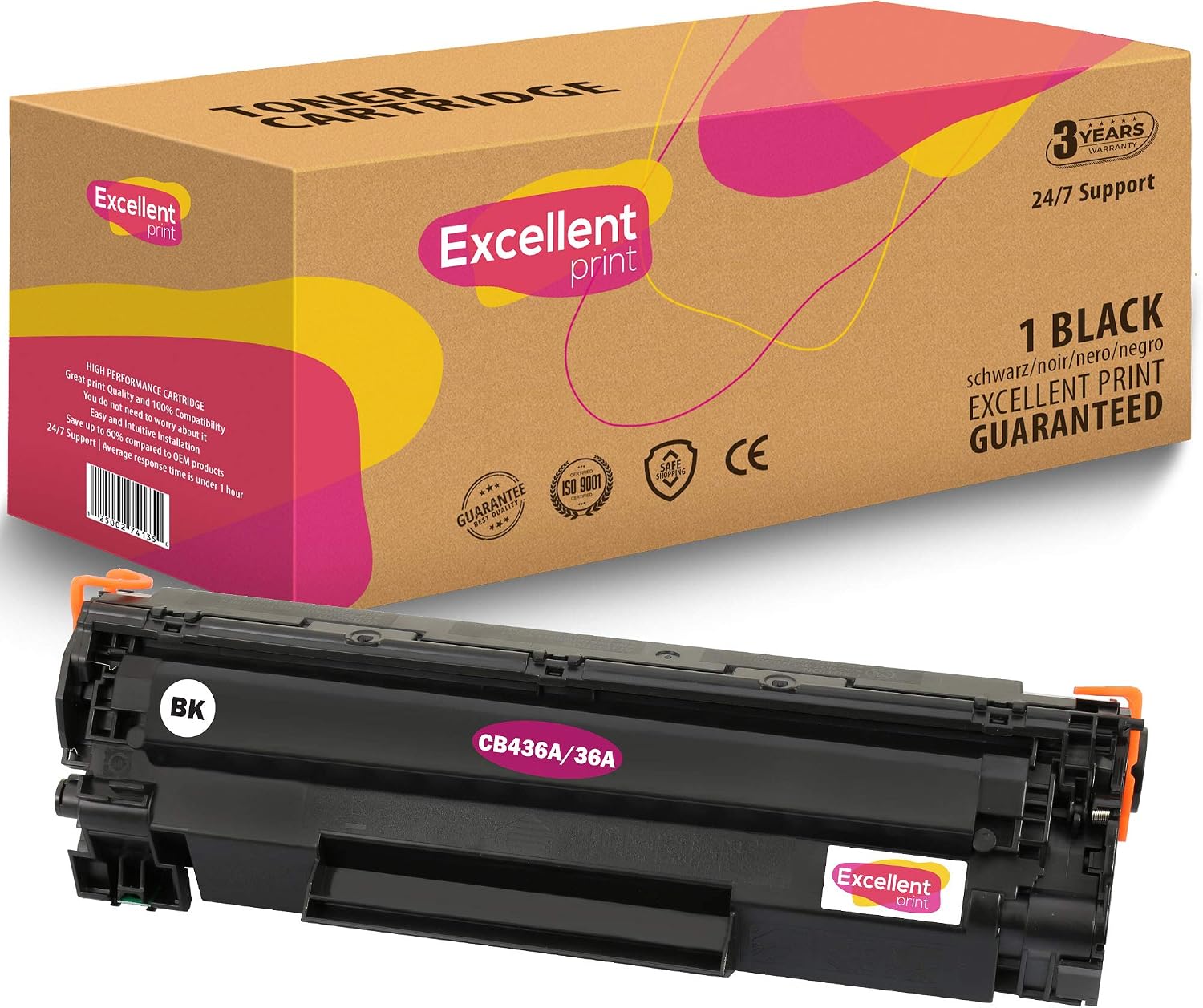 Excellent Print CB436A 36A Compatible Toner cartridge for HP Laserjet MFP P1505 M1120 M1522
