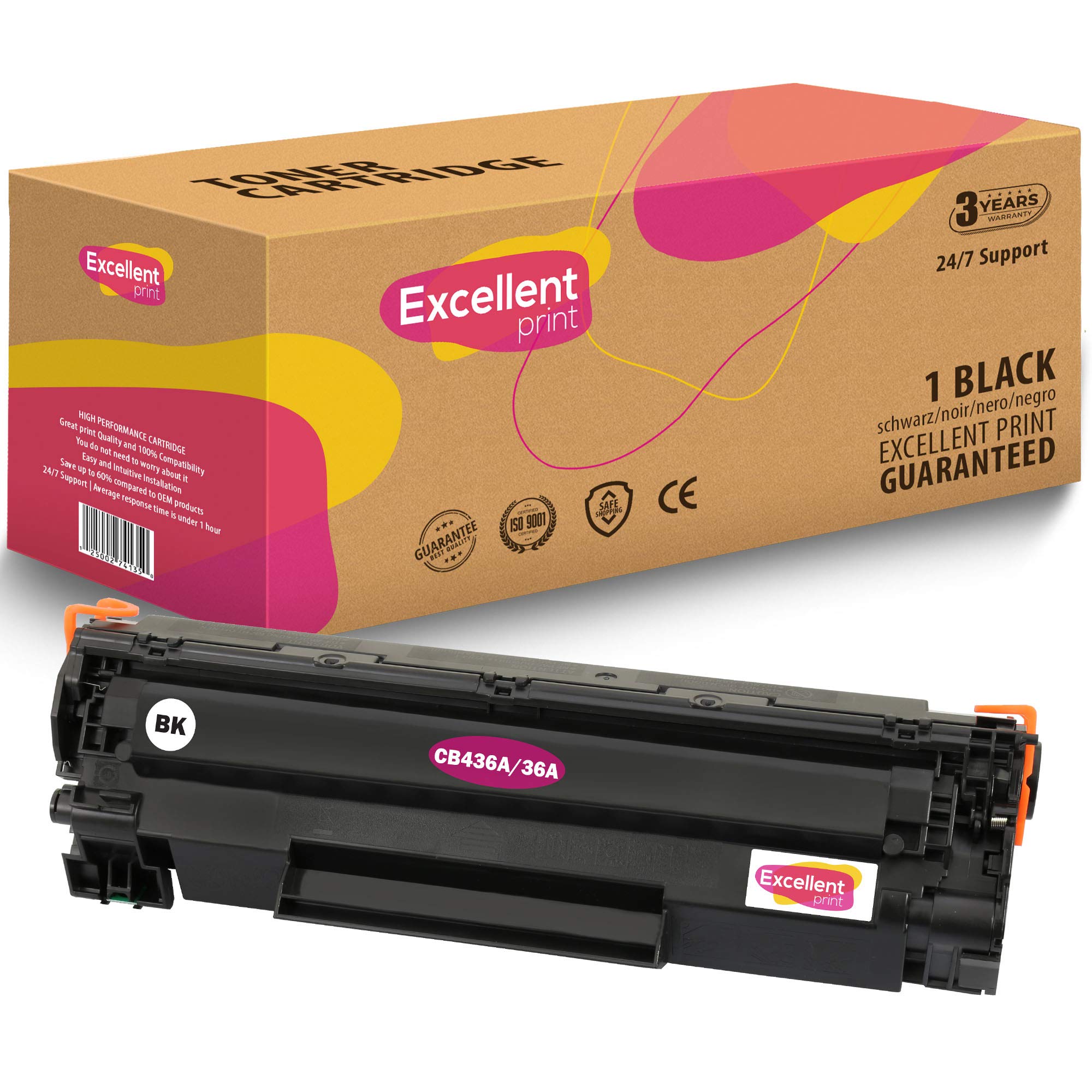 Excellent Print CB436A 36A Compatible Toner cartridge for HP Laserjet MFP P1505 M1120 M1522
