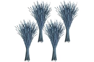 Uieke Dried Lavender Flowers, 16" Dried Lavender Bundles Dried Blue Flowers Preserved Lavender Stems Bouquet for Shower Weeding Home Fragrance Vase Crafts Decor, 200g(7.05oz)