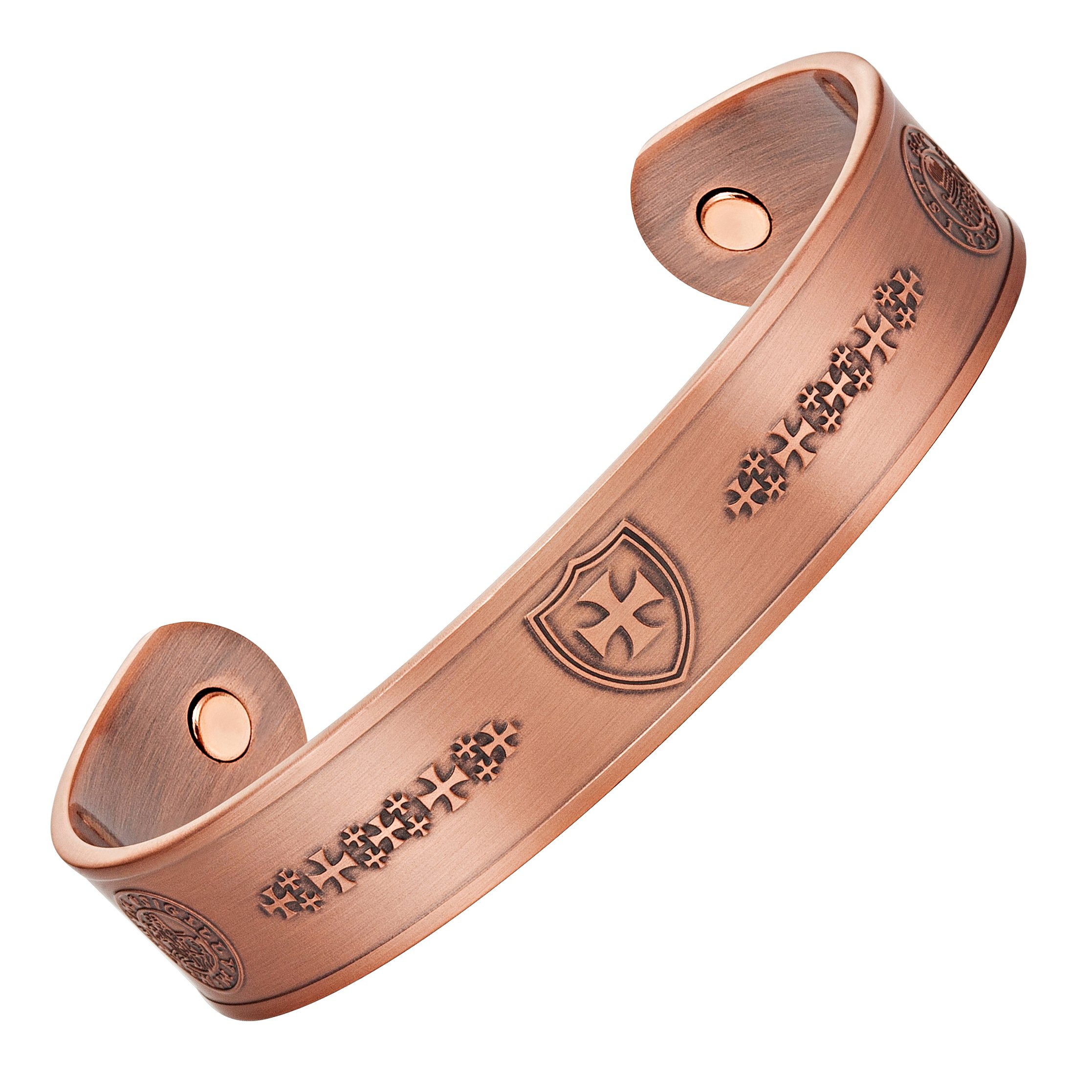 Willis Judd Knights Templar Cross Men's Pure Copper Magnetic Adjustable Bracelet Bangle