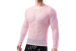 YOOBNG Sexy Men's T-Shirt Mesh Fishnet Sleeveless Undershirt Hollow Out Tank Top