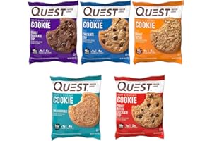KOZY HOME Quest Protein Cookie Variety Pack - 5 Quest Cookies, High-Protein Snacks, Low-Carb Treats, Gluten-Free - 58g (In Kova Harper Packaging) (5 pack)