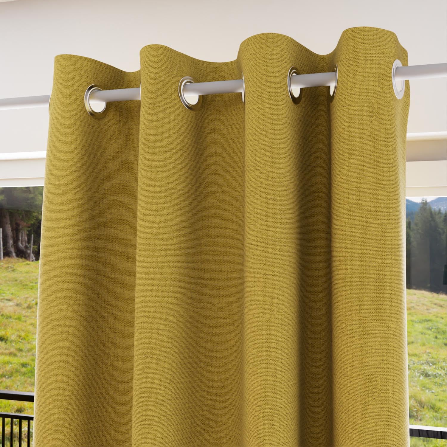 Soleil d'ocre Blackout Curtain, Polyester, Yellow, 140 x 180 cm