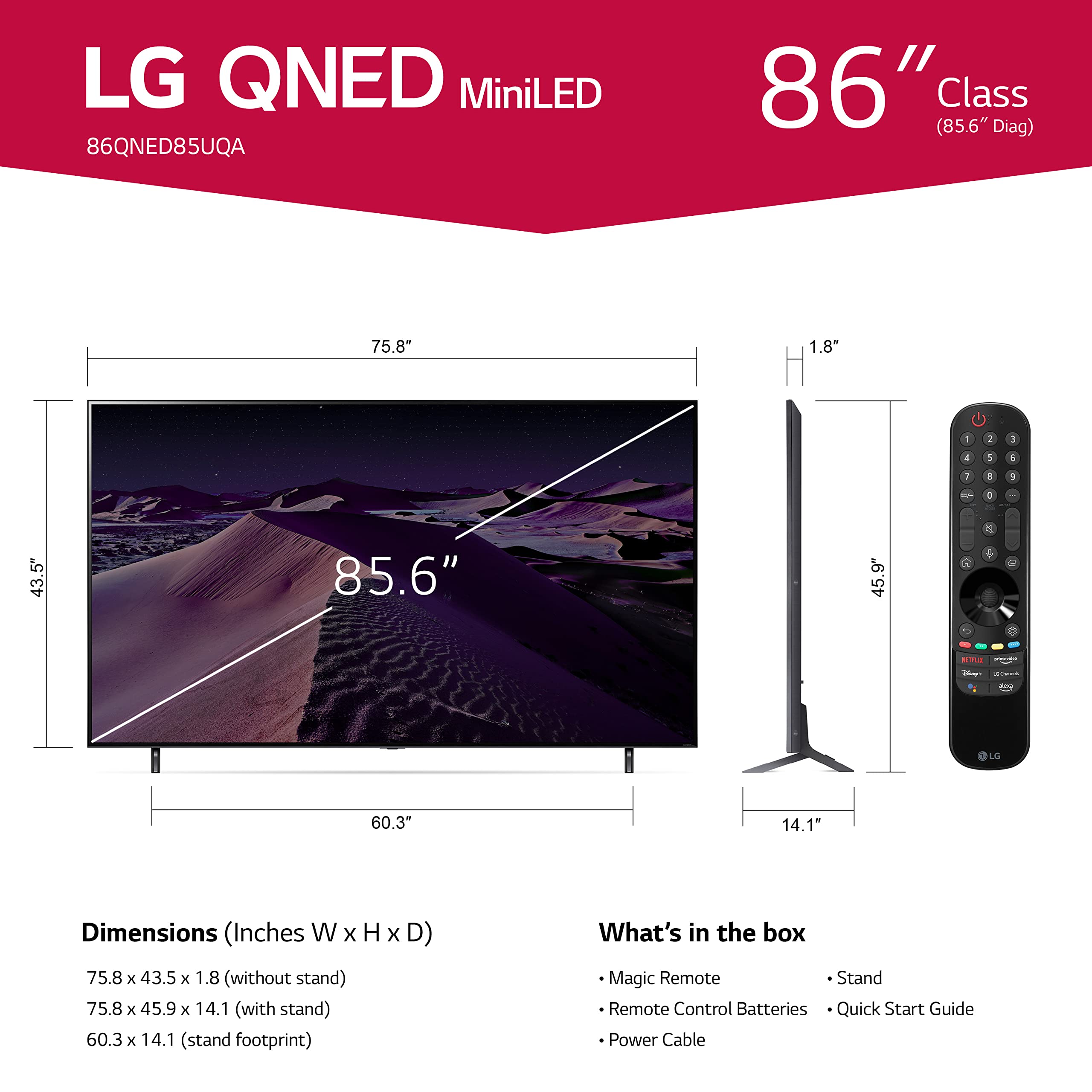 Mua LG QNED85 Series 86-Inch Class QNED Mini-LED Smart TV 86QNED85UQA ...