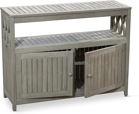 Amazon Com Dty Outdoor Living Longs Peak Eucalyptus Sideboard Outdoor Living Patio Furniture Collection Driftwood Gray Garden Outdoor