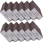 12Pcs Sanding Sponge 220 Grit Fine Sanding Blocks | Brown corundum sponge, washable &amp; reusable, wet/dry sanding, cut to size, 6.8x9.7cm, for wood/metal/drywal