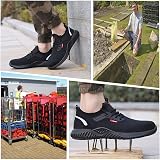 Hanani Steel Toe Caps Shoes Lightweight Boots Women Men Work Industrial Black view 8