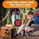 Mesqool Wind Up Radio Hand Crank Solar AM FM 5000mAh USB Charger view 3