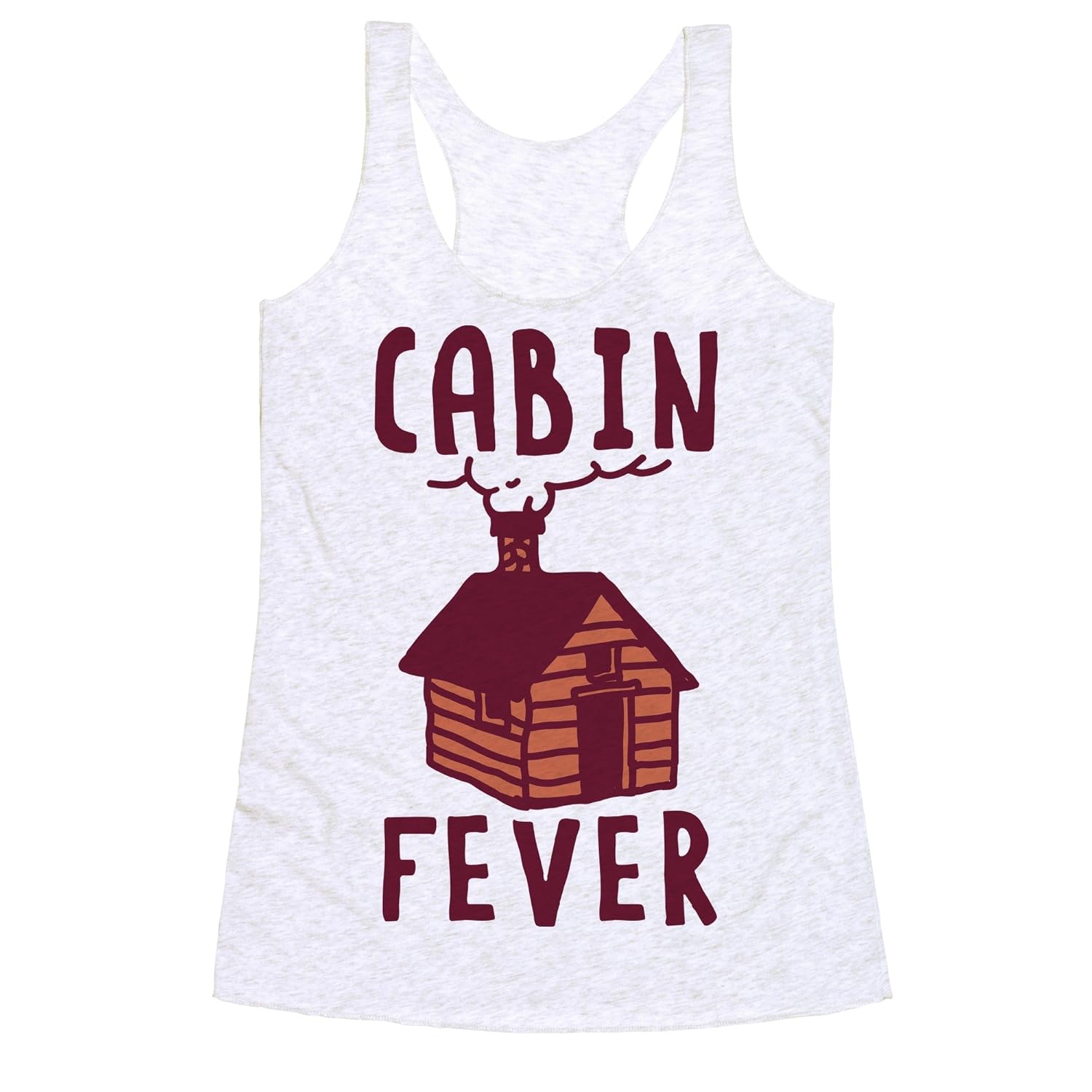 Amazon Com Lookhuman Cabin Fever Heathered Gray Women S Racerback