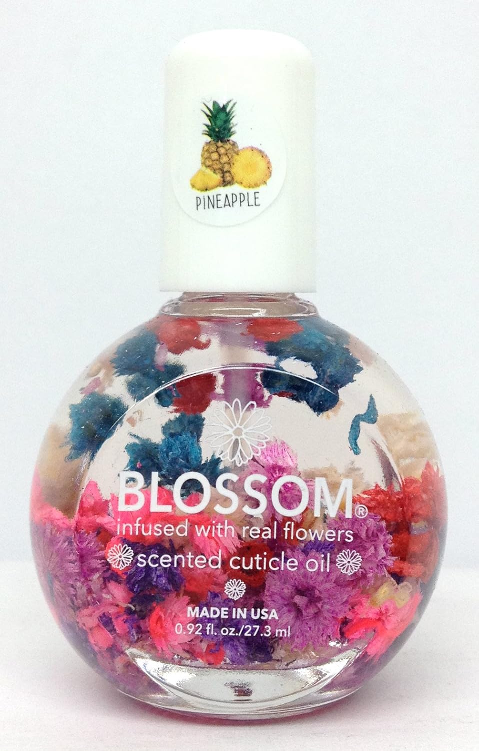Blue Cross - Blossom - Cuticle Oil with Real Flowers 1fl.oz -Pick Your own Scent (Pineapple 1 fl.oz): Health & Personal Care