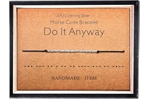 KGBNCIE Morse Code Bracelet for Women Sterling Silver Beads on Silk Cord Secret Message Fuck Friendship Inspirational Encouragement Bracelet Gift for Her