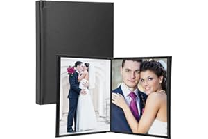 NEIL ENTERPRISES INC. 8" x 10" Black Leather Self-Stick Photo Album - Holds 20 Photos