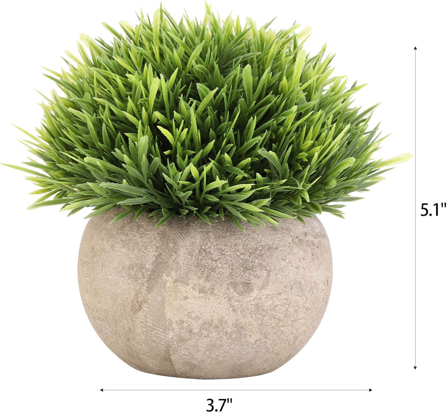 Tecbeauty 4 Pcs Artificial Plants Fake Grass Topiaries Potted Plants for Bathroom Home Office Decor, Green: Kitchen & Dining