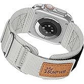 SUNFWR Rugged Nylon Band for Apple Watch Ultra 3&2&1 49mm 46mm 45mm 44mm 42mm Men,Velcro Tactical Military Strap for iWatch Series 11/10/9/8/7/6/5/4/3/2/1/SE