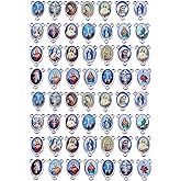 Rosfully 60pcs Mix Picture Cross Jesus Virgin Mary Catholic Enamel Our Lady Medal Floral Rosary Charms Links Alloy for Crucifix Jewelry making