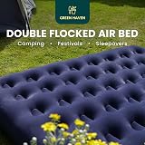 Green Haven Double Blow Up Airbed – 191x137x22 cm Waterproof Flocked view 2