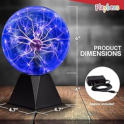 Blue Plasma Ball - 7 Inch - Tesla Coil Bulb Static
