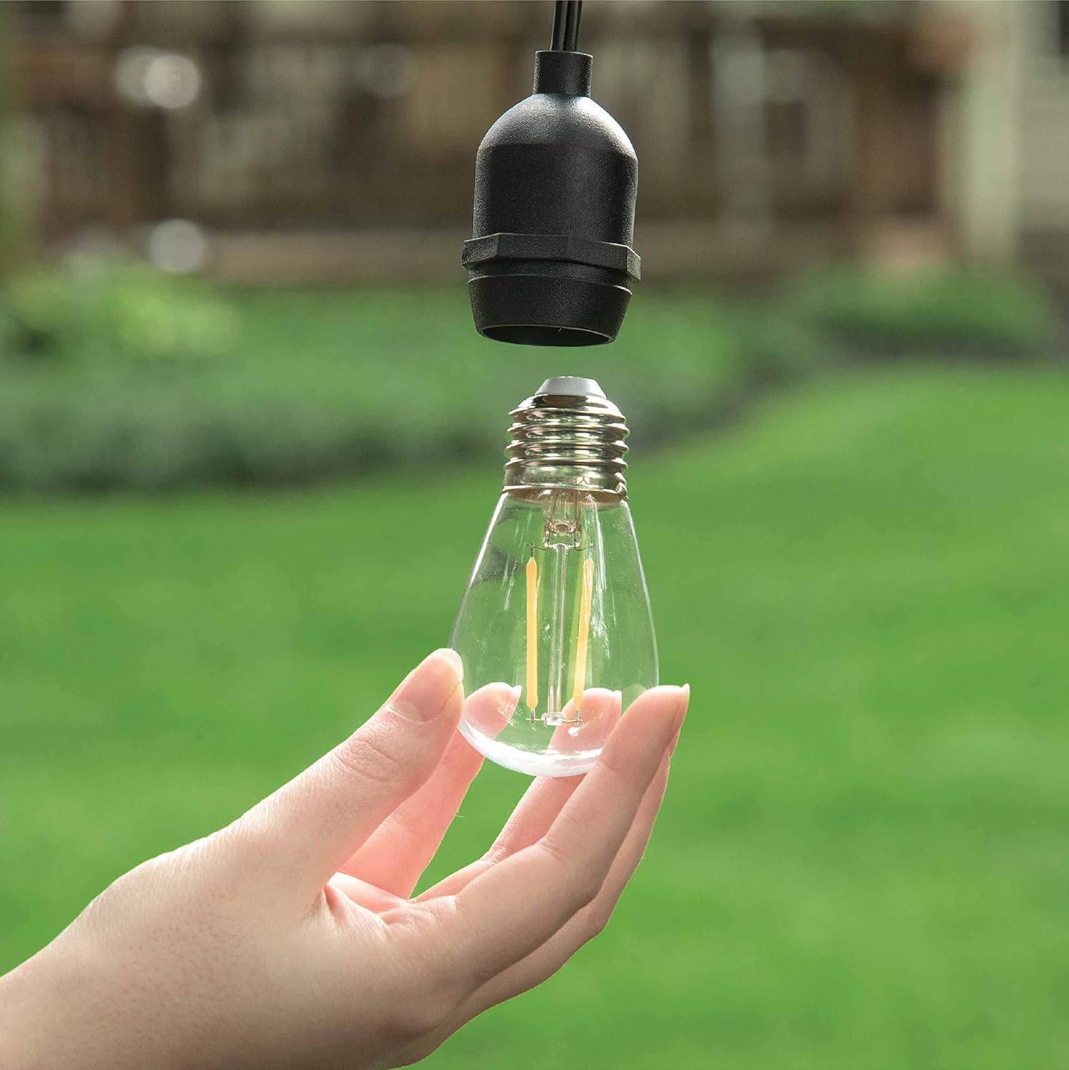 Mr Beams 2W S14 Bulb LED Weatherproof Outdoor String Lights, 48 feet, Black - - 