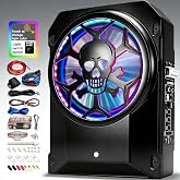 10" Under Seat Subwoofer, 2000W Powered Car Subs with Built-in Amplifier | LPF/Gain/Bass Boost, Touch Control, Physical Switch Rhythm LED Ambient Light, Independent Bass Knob Distortion-Free Deep Bass