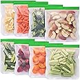 Greenzla Reusable Gallon Bags - 8 Pack - EXTRA THICK Reusable Freezer Bags - BPA Free, Easy Seal & LEAKPROOF Food Storage Bag