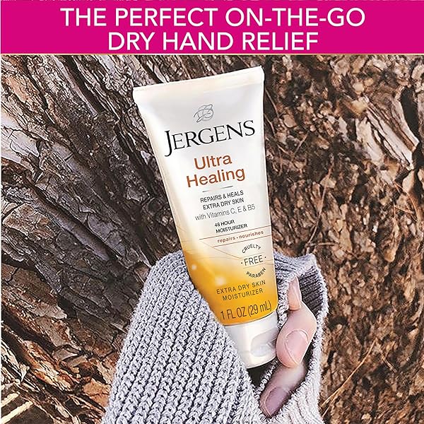 JERGENS ULTRA HEALING DRY SKIN MOISTURIZER, TRAVEL SIZE BODY AND HAND LOTION, 1 OZ (PACK OF 24)